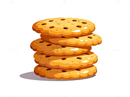 卡通风格巧克力饼干插图