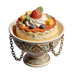 精致水果蛋糕插画素材