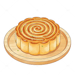 卡通风格月饼插画设计元素