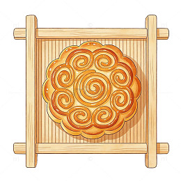 传统中式月饼插画素材