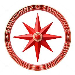 中国风红色星形装饰图案