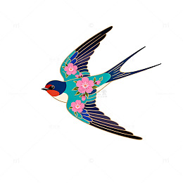 燕子图案装饰艺术插画