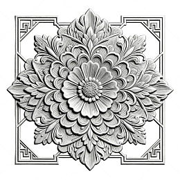 浮雕花卉装饰图案设计元素