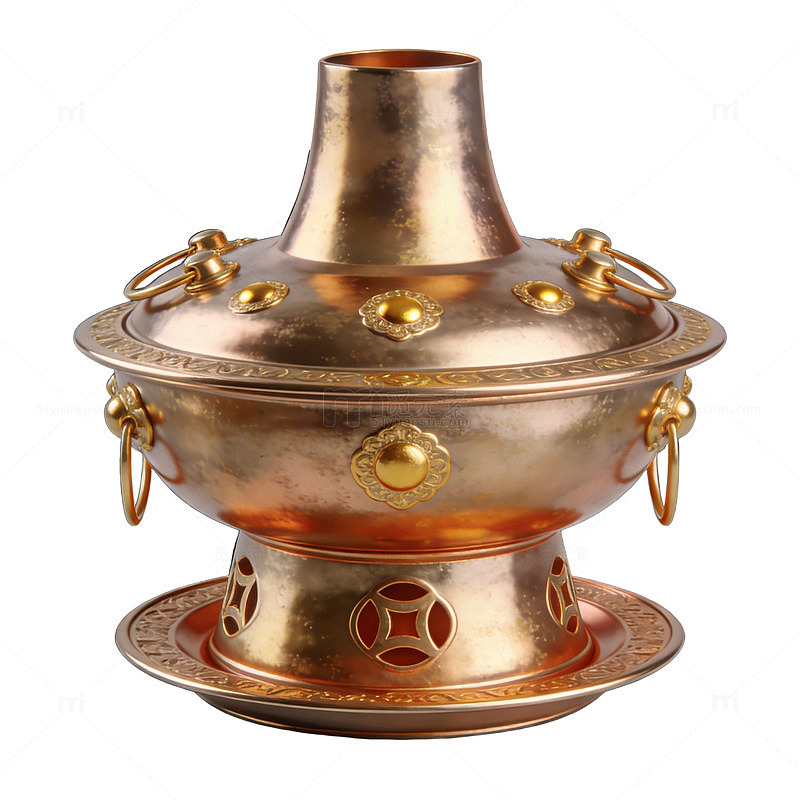 金属质感火锅餐具装饰素材