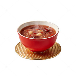 红色碗盛八宝粥