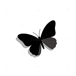 黑白蝴蝶剪影矢量素材