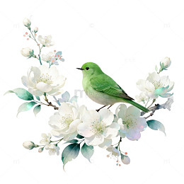 水彩花鸟装饰画设计素材