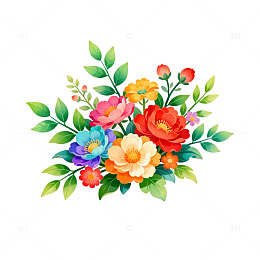 色彩缤纷花卉装饰矢量素材