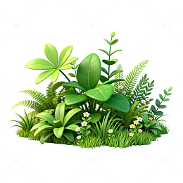 卡通风绿植组合设计素材