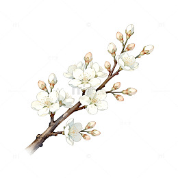 水彩春季花卉插画素材