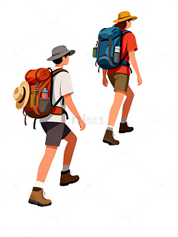 登山探险插画素材