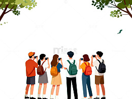 户外旅行插画素材