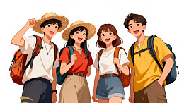 青春活力户外探险插画设计素材