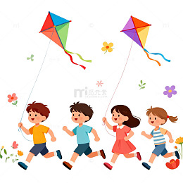 童趣风筝插画