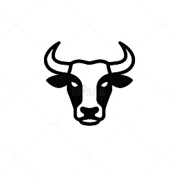 简约牛头标志设计