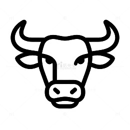简约牛头图标矢量素材