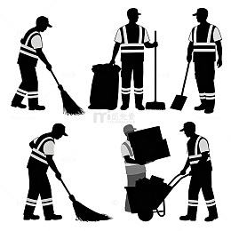 工人剪影矢量素材