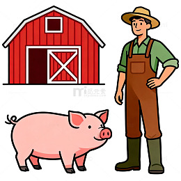 农场卡通插画素材
