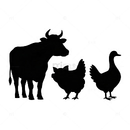 农场动物剪影图案