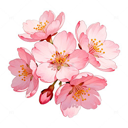 樱花盛开矢量图设计素材