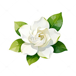 插画风格栀子花矢量素材