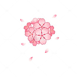 淡雅樱花插画设计元素