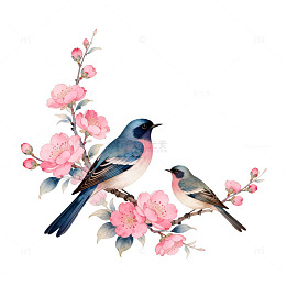 水彩花鸟装饰画