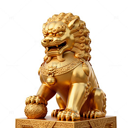 金色狮子雕像