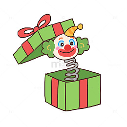 愚人节小丑礼物盒子免抠元素