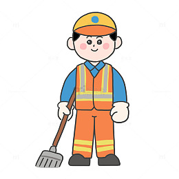 劳动节环卫工人免抠元素