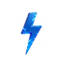 蓝色闪电能量图标科技感素材