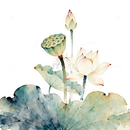 水墨荷花国画写意装饰画