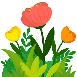 清新自然花草元素