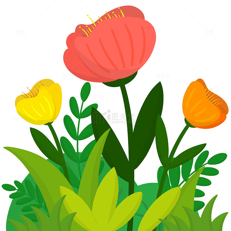 清新自然花草元素
