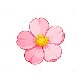 卡通粉红花插图