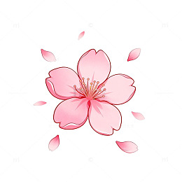 樱花插画透明背景设计素材
