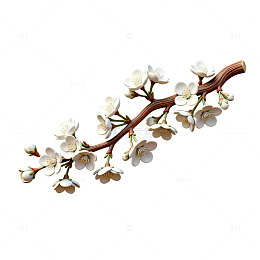 梅花枝插画素材