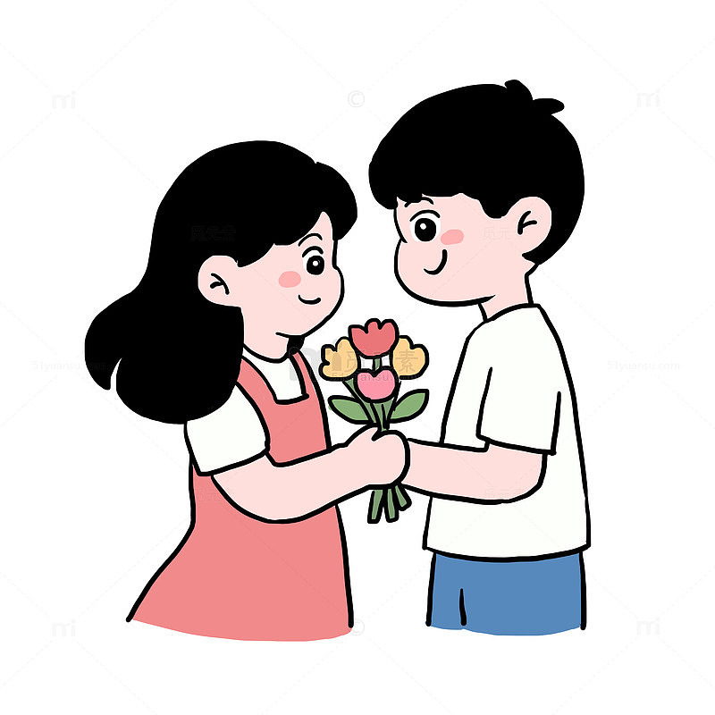 男女朋友情人节送花元素