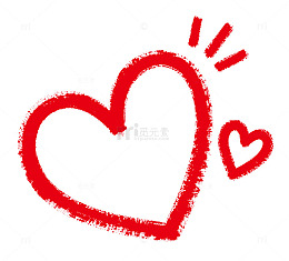 手绘风格爱心图案设计元素