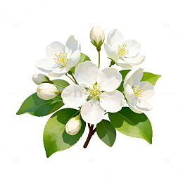 插画风格茉莉花矢量图素材