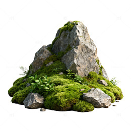 自然风岩石青苔景观