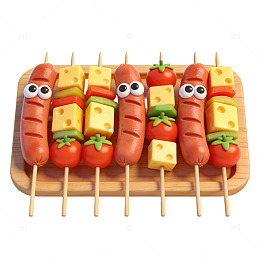 趣味卡通烤串造型玩具