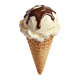 巧克力冰淇淋甜筒美食摄影