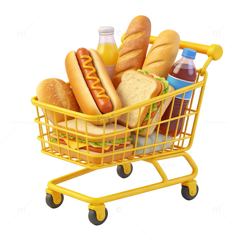 快餐食品购物车模型