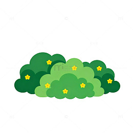 卡通风格绿色灌木插图