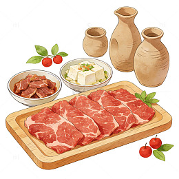 美食插画食材组合
