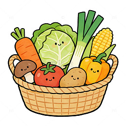 卡通蔬菜插画设计素材