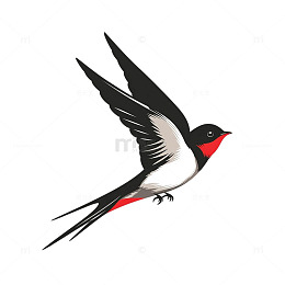 简约风格燕子飞翔矢量插画