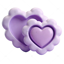 紫色心形云朵装饰图案