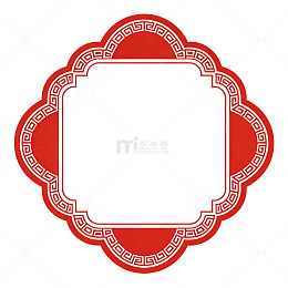 红色祥云花纹边框图案装饰元素